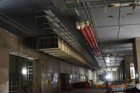 Smoke exhaust duct, cable tray & fire fighting pipe installation works.